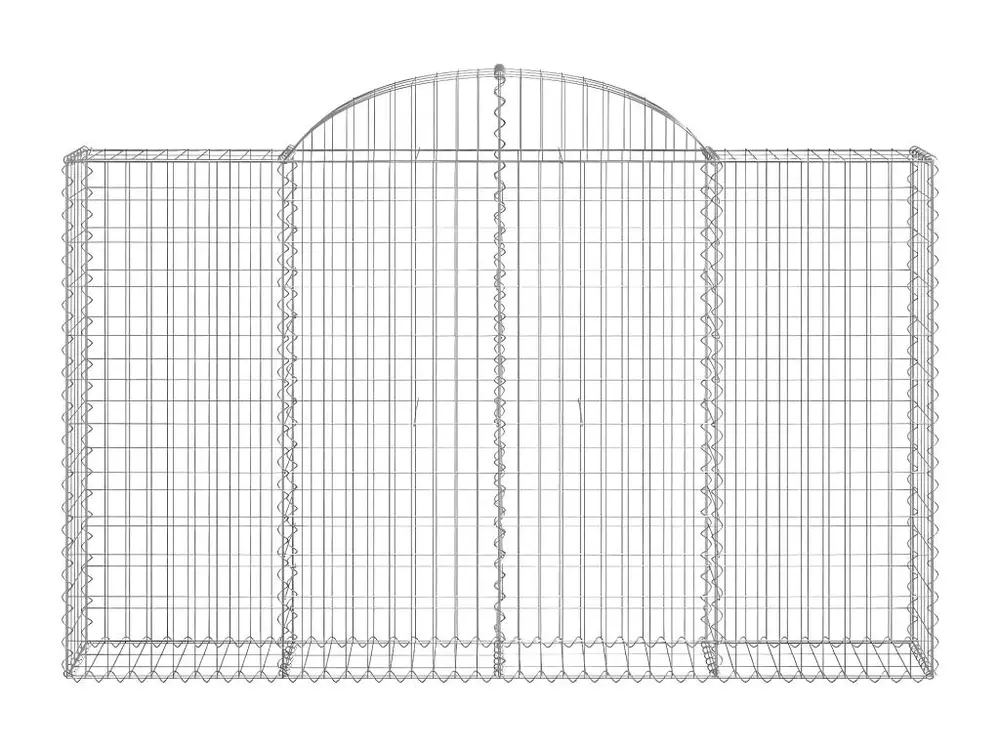 Paniers à gabions arqués 9 pièces 200x30x120/140 cm Fer galvanisé en Mélaminé résistant