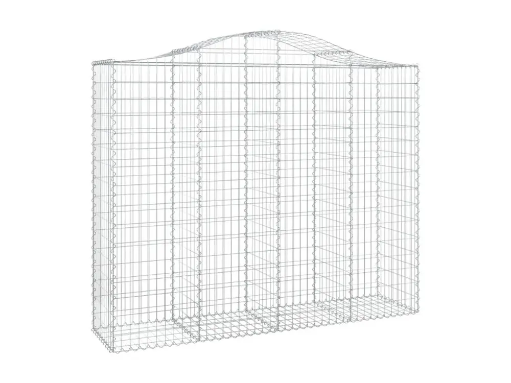 Paniers à gabions arqués 9 pièces 200x50x160/180 cm Fer galvanisé avec Plateau Réglable en Hauteur