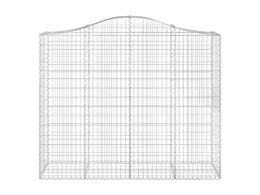 Paniers à gabions arqués 9 pièces 200x50x160/180 cm Fer galvanisé avec Plateau Réglable en Hauteur