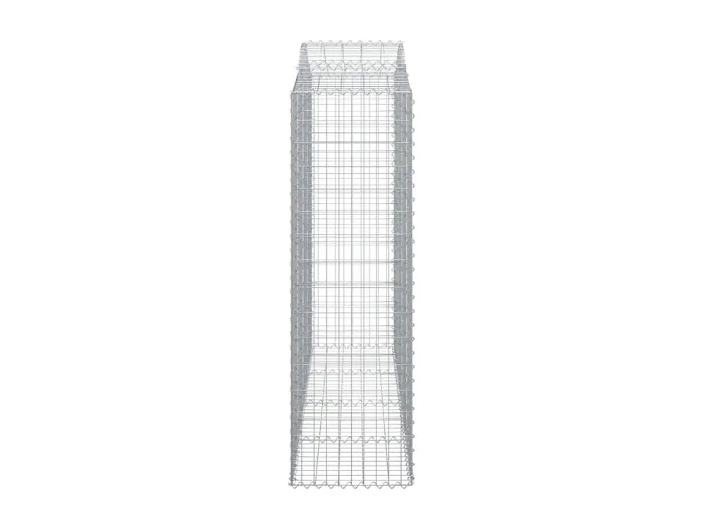Paniers à gabions arqués 9 pièces 200x50x160/180 cm Fer galvanisé avec Plateau Réglable en Hauteur