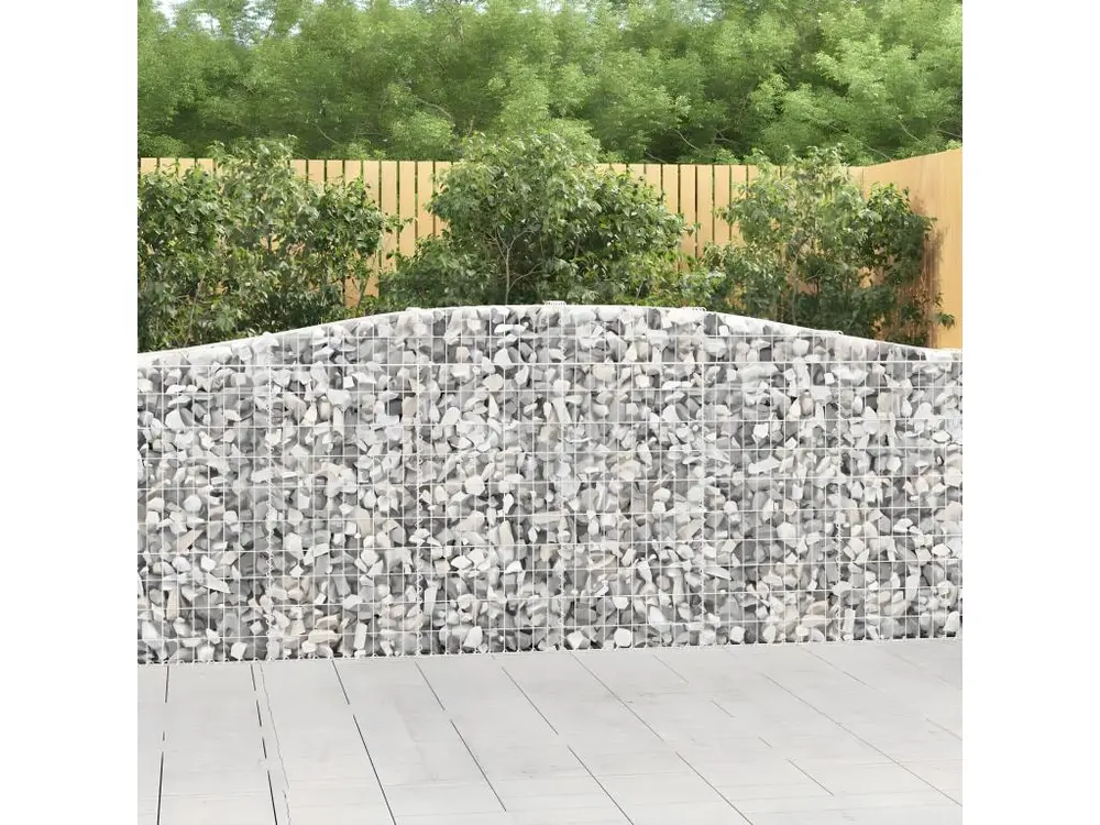 Paniers à gabions arqués 20 pièces 400x30x100/120 cm Fer galvanisé en Mélaminé résistant