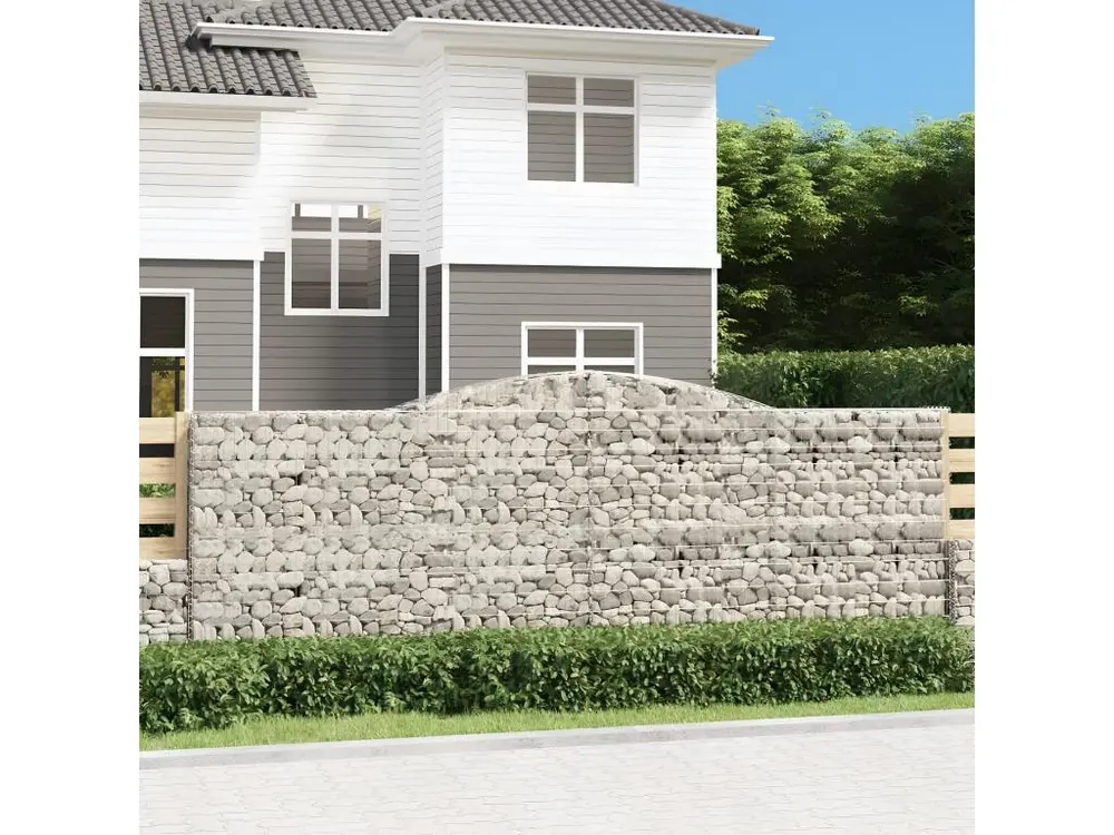 Paniers à gabions arqués 5 pièces 400x50x140/160 cm Fer galvanisé avec moteur électrique