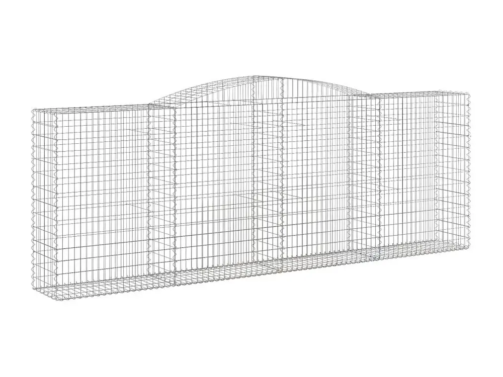 Paniers à gabions arqués 5 pièces 400x50x140/160 cm Fer galvanisé avec moteur électrique