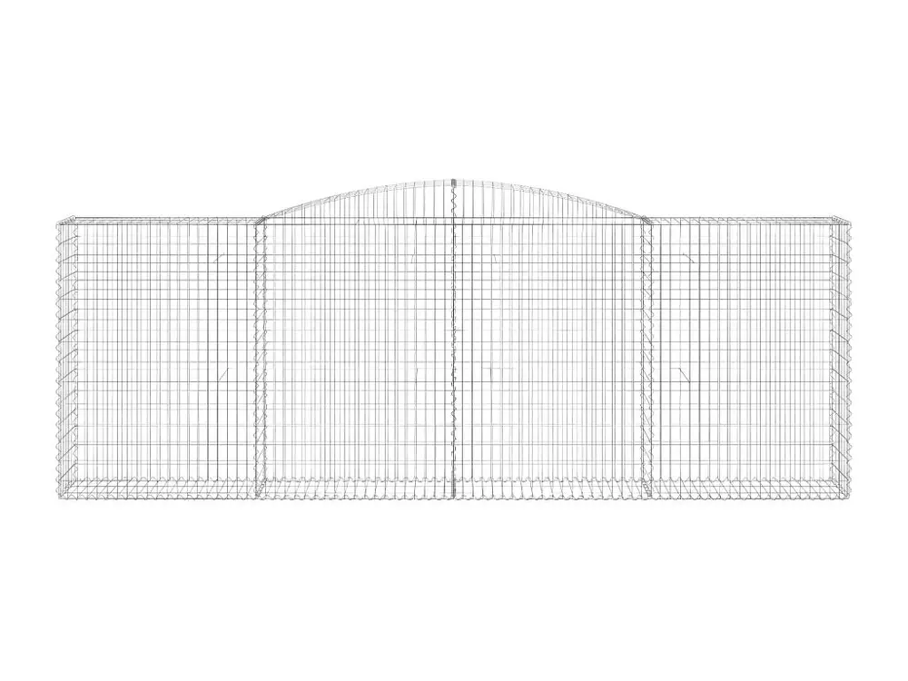Paniers à gabions arqués 5 pièces 400x50x140/160 cm Fer galvanisé avec moteur électrique