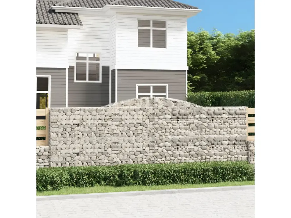 Paniers à gabions arqués 15 pièces 400x50x140/160 cm Fer galvanisé Dimensions 160x80 cm