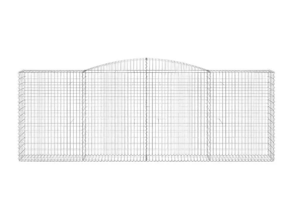 Paniers à gabions arqués 15 pièces 400x50x140/160 cm Fer galvanisé Dimensions 160x80 cm