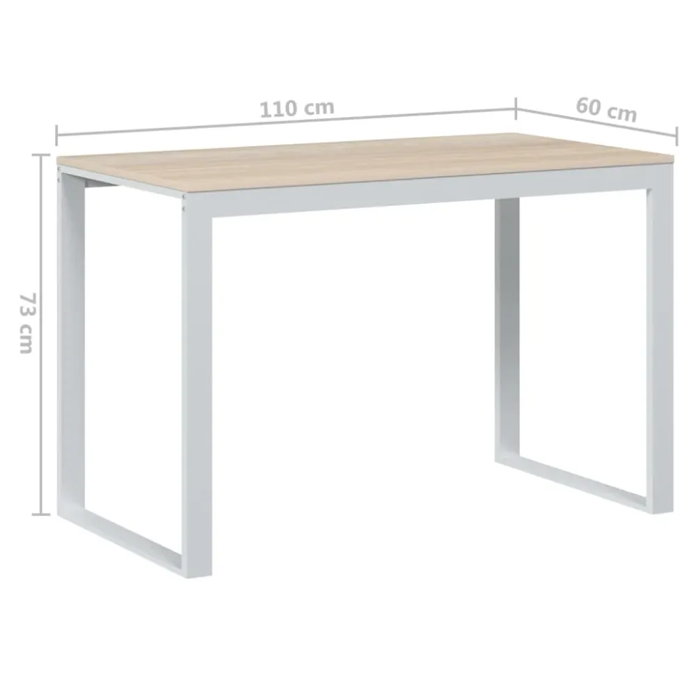 Poste de travail assis-debout Bureau table poste de travail meuble d'ordinateur informatique étude d'ordinateur et chêne 1...