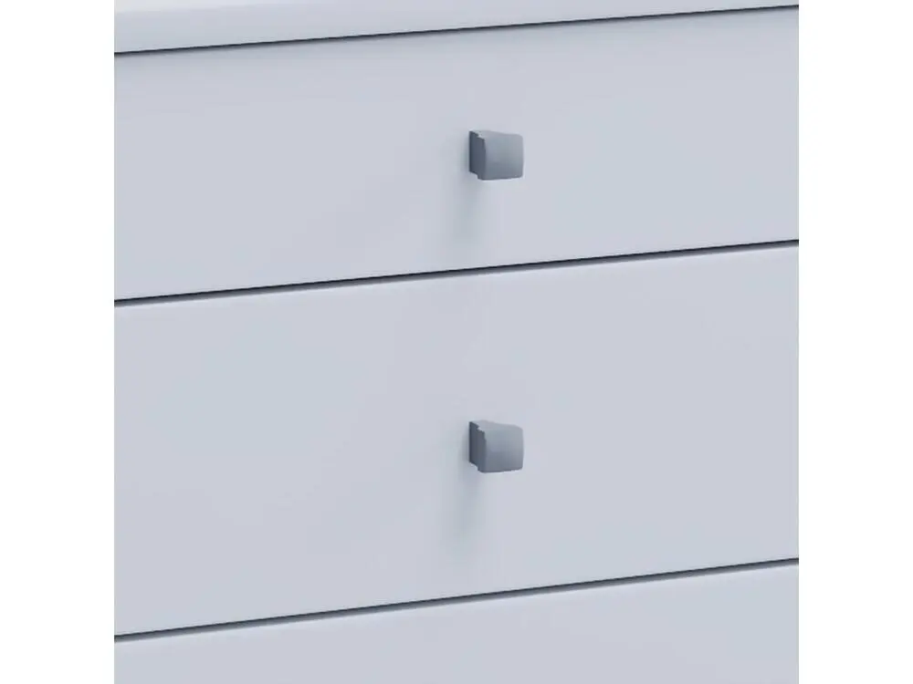Poste de travail assis-debout Lona Commode de bureau sur roulettes avec 4 tiroirs, blanc.
