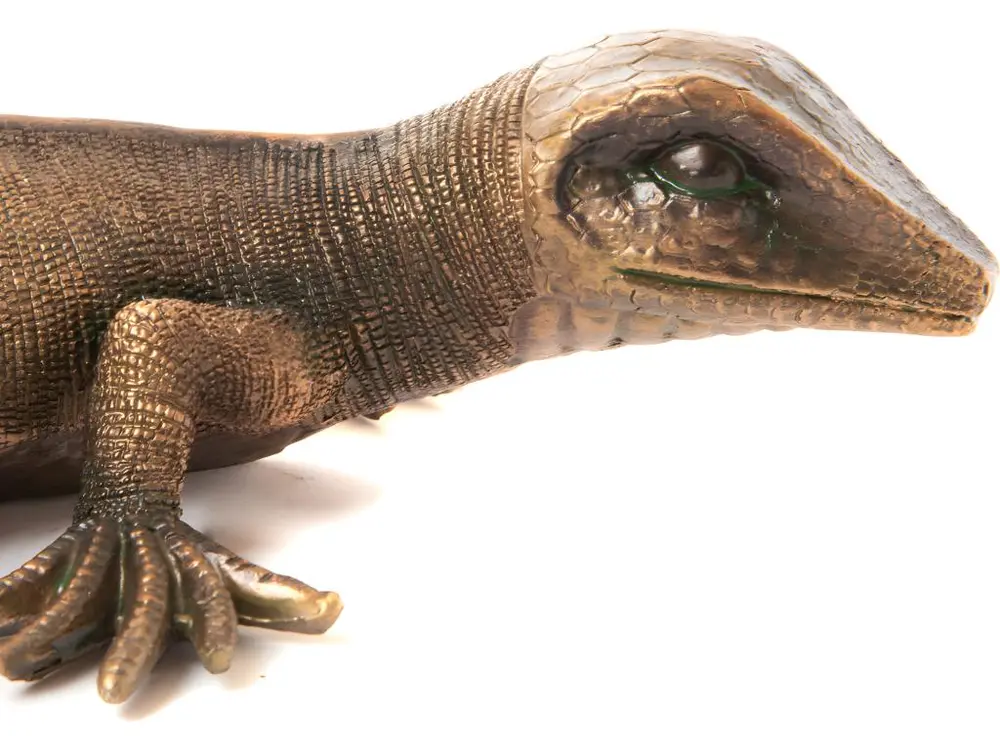Lézard bronzé en polyrésine 46,5 cm