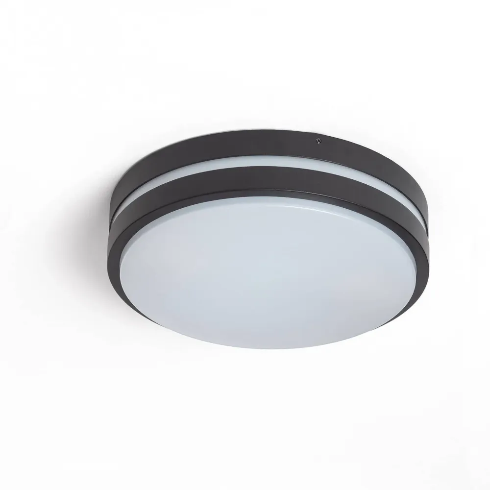 PDA Tactile Lumière LED extérieure ronde en aluminium, diamètre 285 mm, modèle Kadam