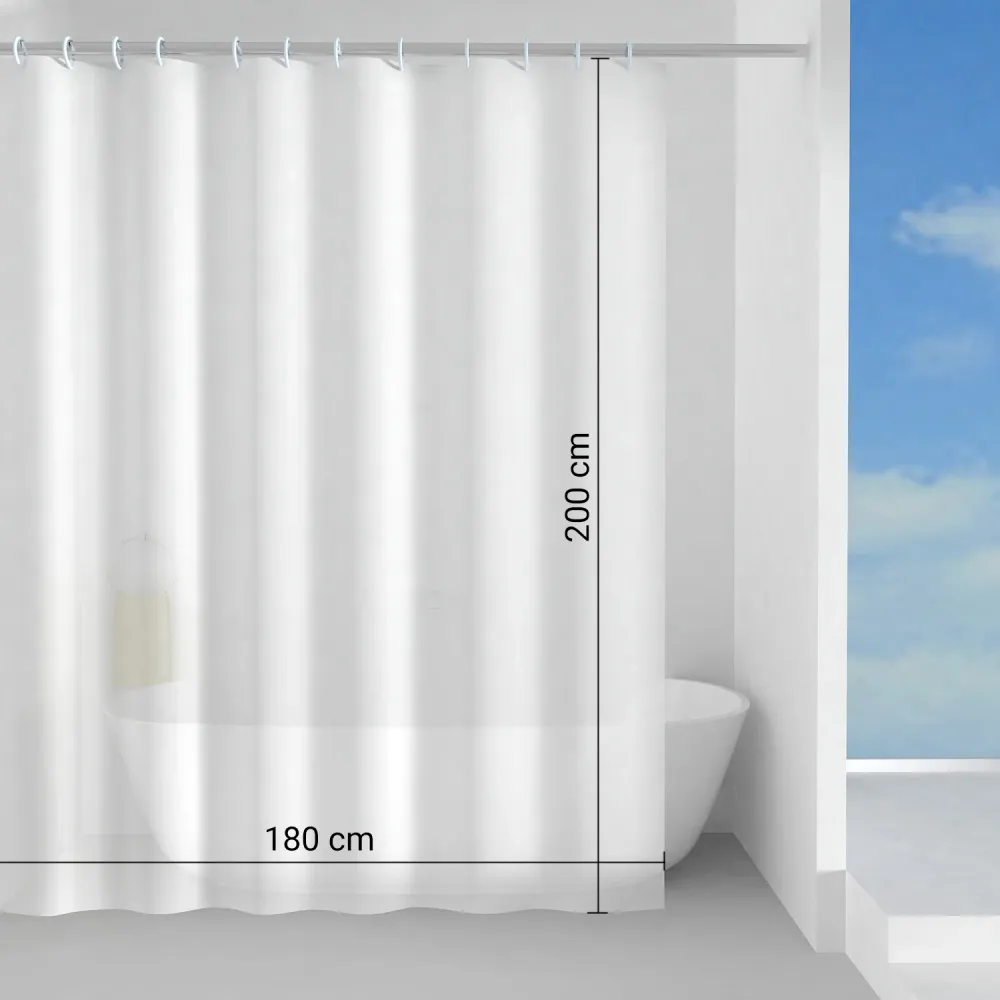 Tente de douche en Peva 180x200 cm modèle Basique de Gedy - Blanc