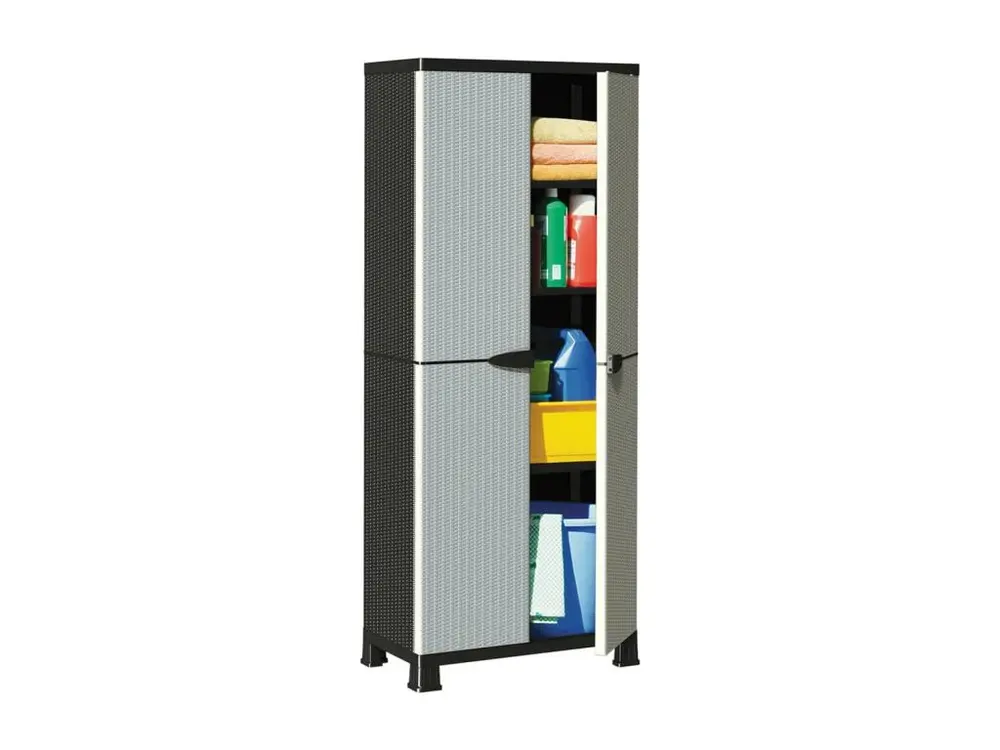 Armoire en plastique 68x39x171,5 cm Design de rotin | Livraison Rapide
