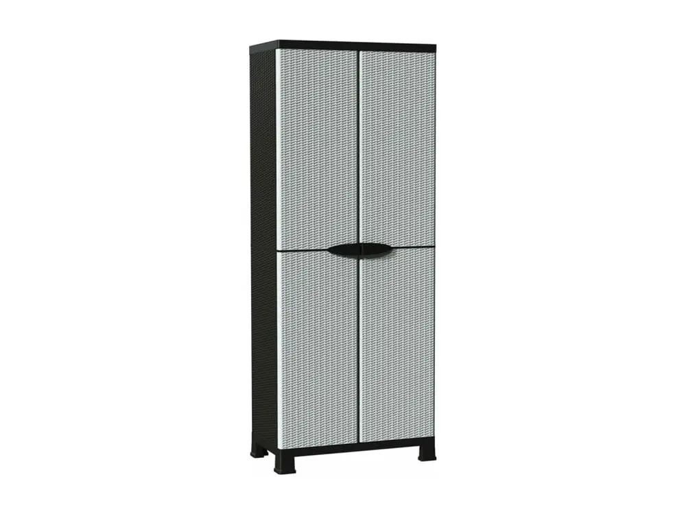Armoire en plastique 68x39x171,5 cm Design de rotin | Livraison Rapide