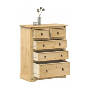 Commode Corona 92x48x114 cm bois massif de pin