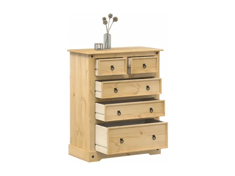Commode Corona 92x48x114 cm bois massif de pin
