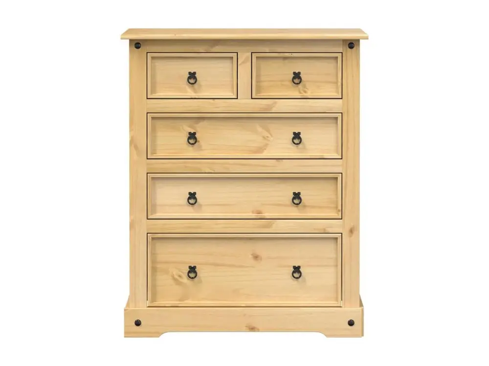 Commode Corona 92x48x114 cm bois massif de pin