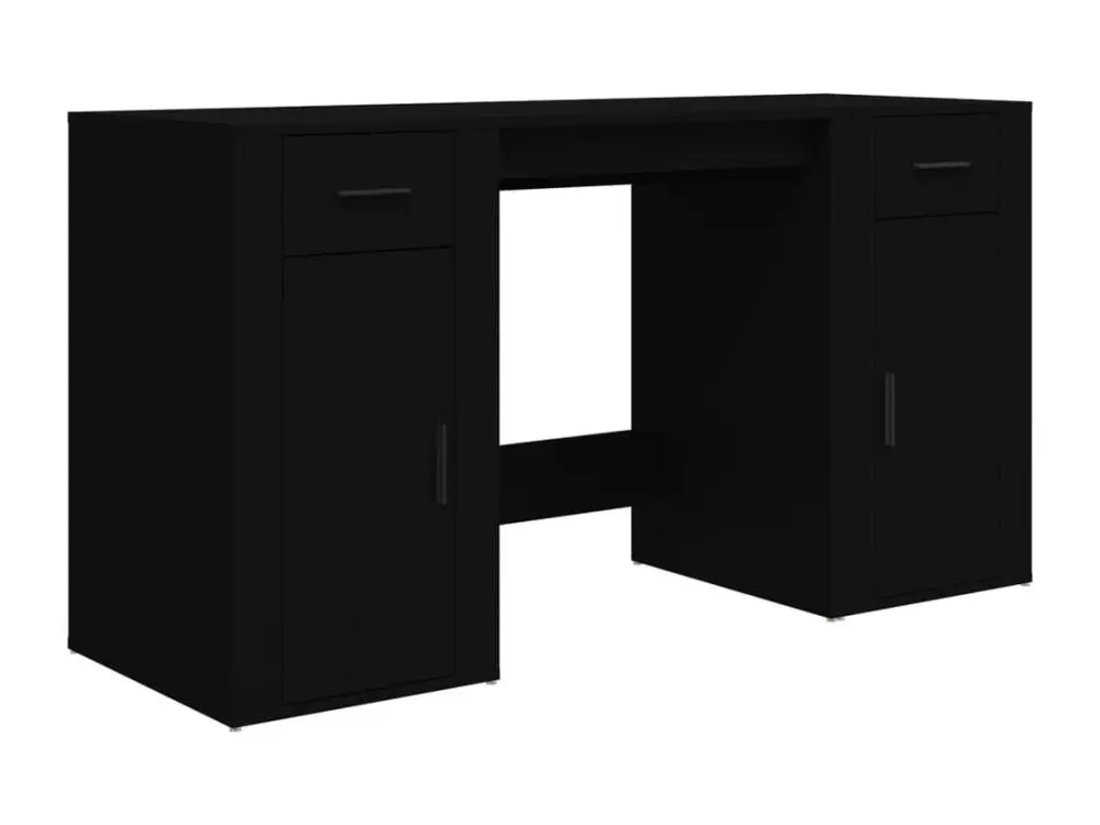 Économique et Silencieux Bureau avec armoire noir bois d'ingénierie