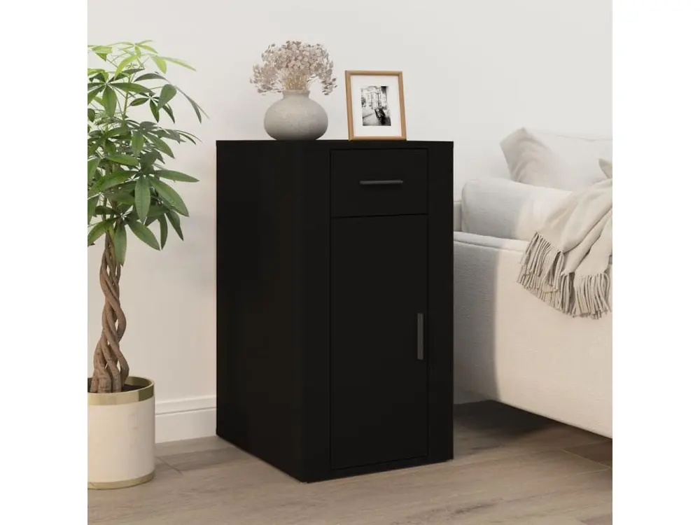 Économique et Silencieux Bureau avec armoire noir bois d'ingénierie