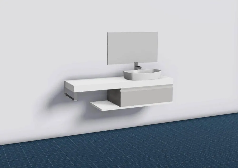 Meuble sous plan Alterna Zao 90 cm taupe avec Garantie 1