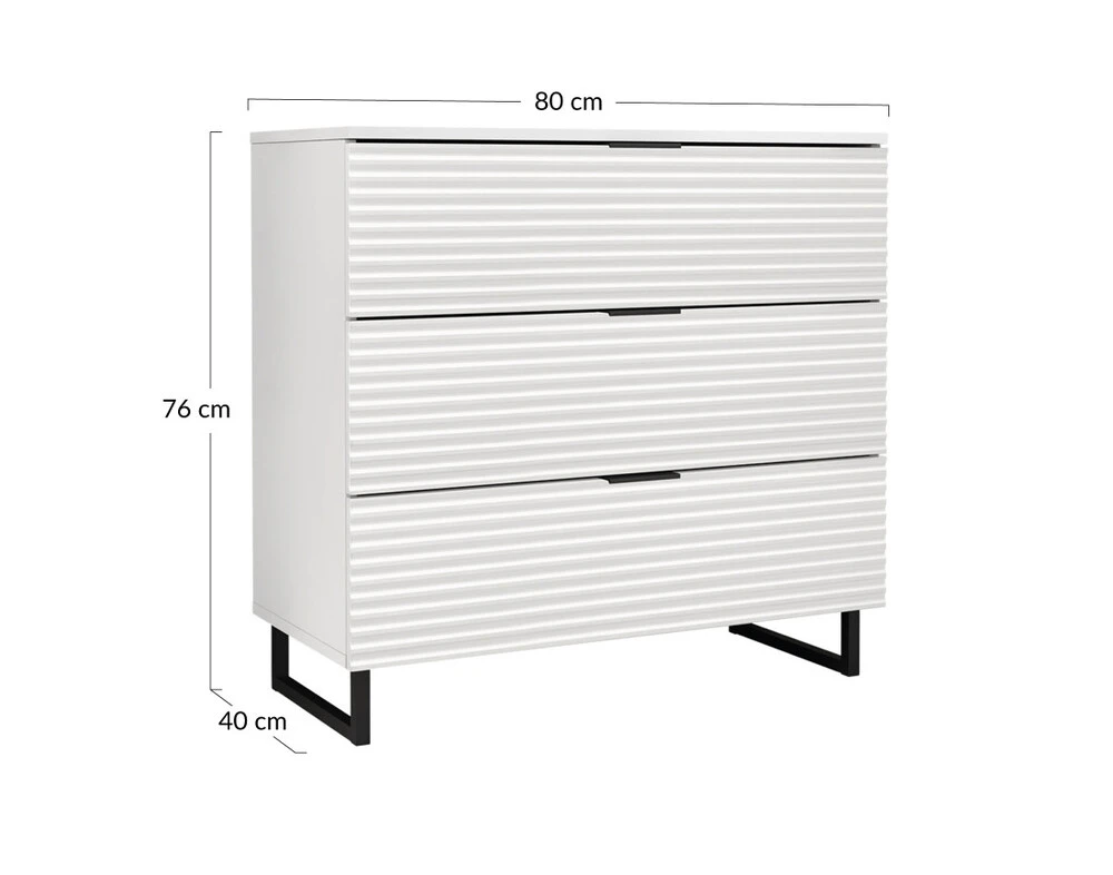 Professionnel Haute Performance Barbara - commode - blanc - 80 cm