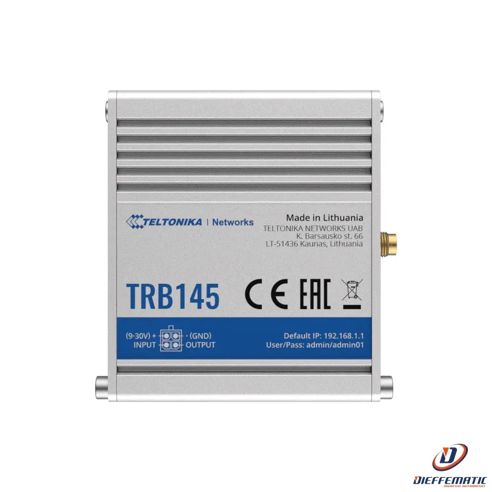 Teltonika TK-TRB145 Gateway 4G Industrial | Coupe Droite | Sécurisé |