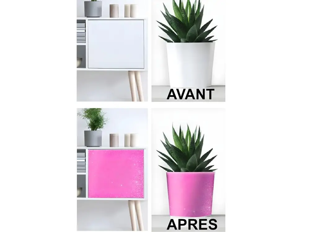 Rouleau Sticker pailleté Fushia 45 x 150 cm