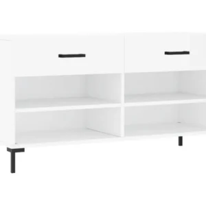 Banc à chaussures blanc 102x35x55 bois d'ingénierie Design minimaliste