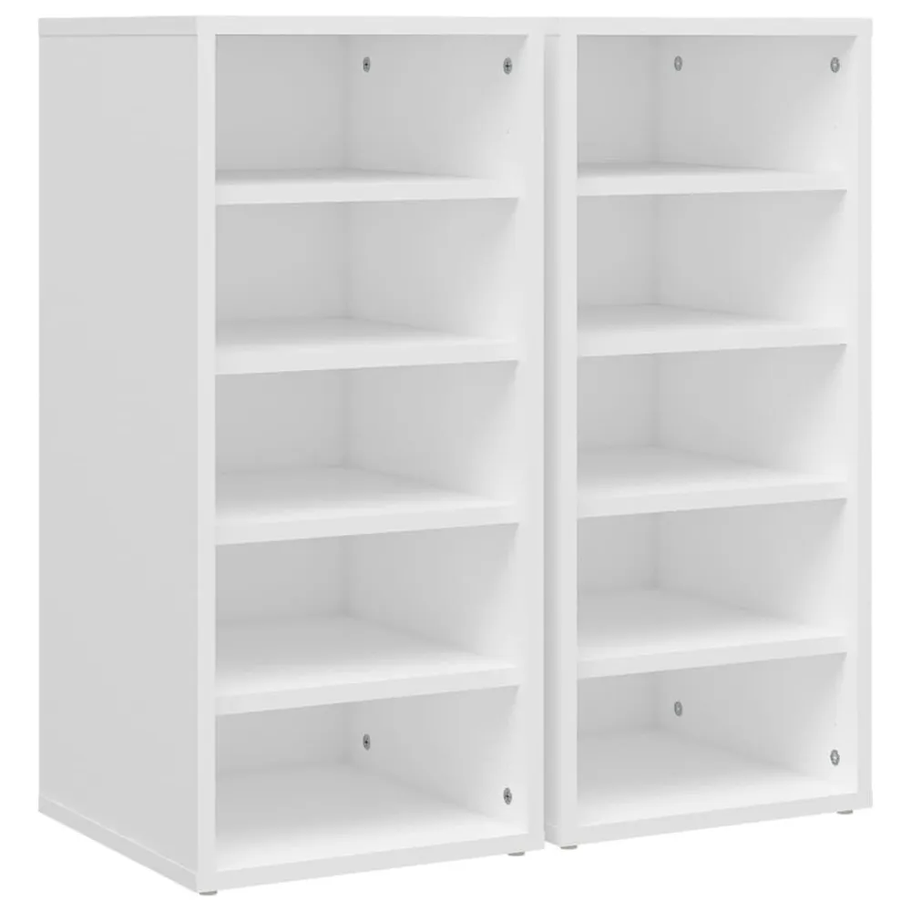 Bloc-notes mural Armoires à chaussures 2pcs Blanc 31,5x35x70cm Bois d'ingénierie