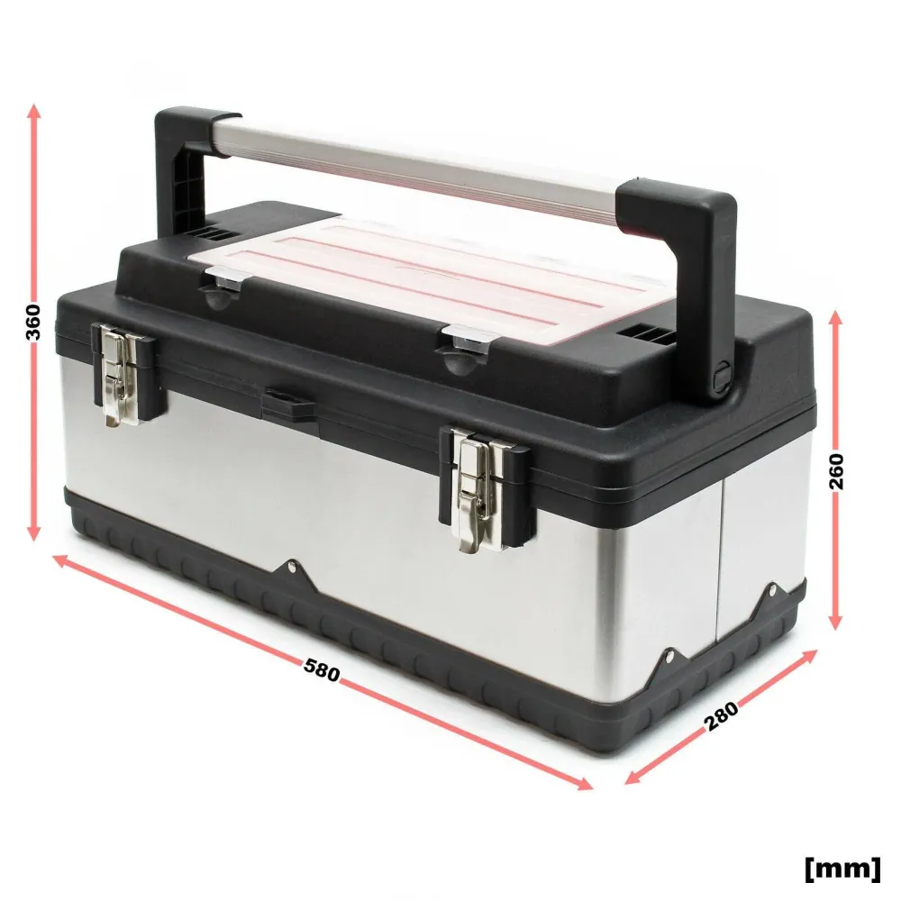 Boite caisse à outils 59 cm porte-outils mallette acier affiné avec poignée 16_0000269 | Livraison Rapide