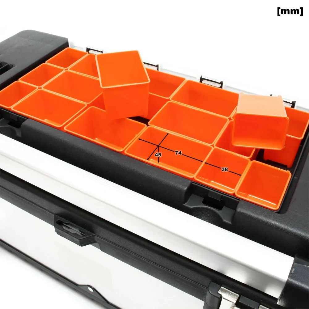 Boite caisse à outils 59 cm porte-outils mallette acier affiné avec poignée 16_0000269 | Livraison Rapide