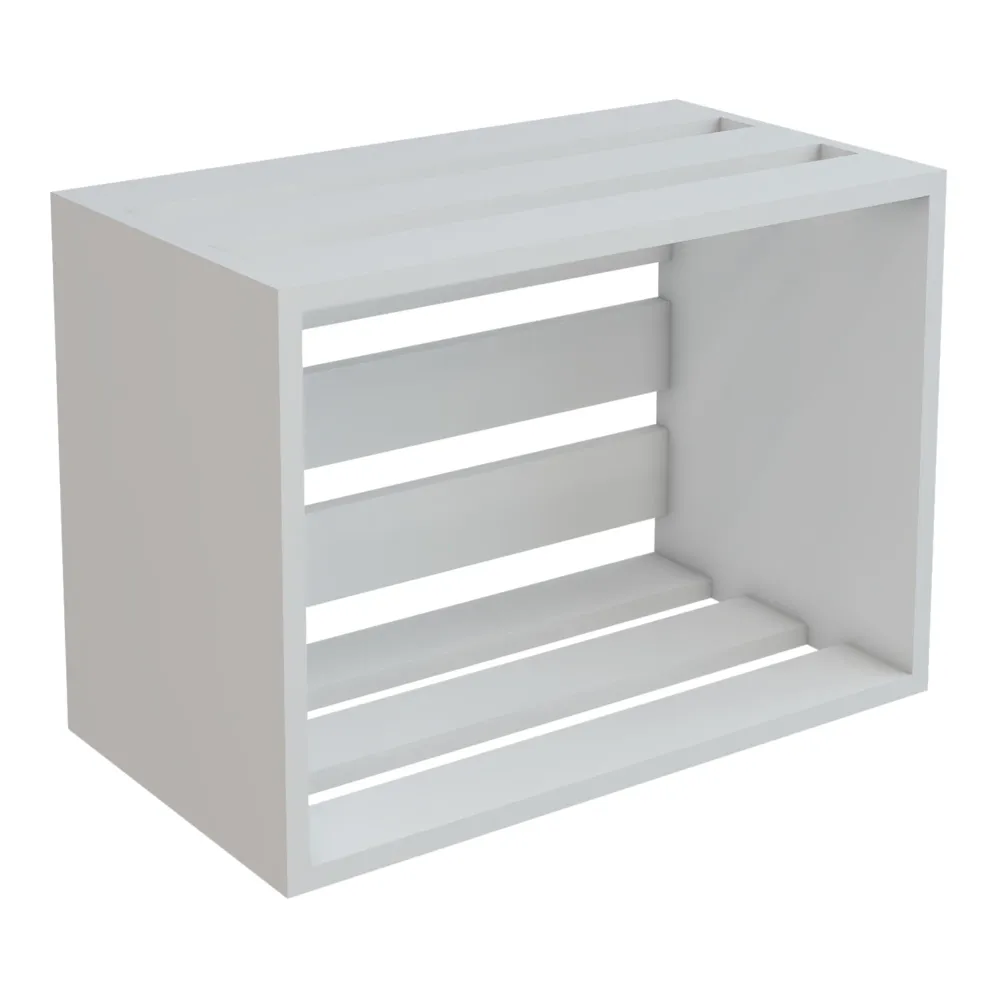 Plateau de bureau Table d'appoint rectangulaire ronde boîte de stockage 43 x 64 x 33 cm blanc 03_0008638