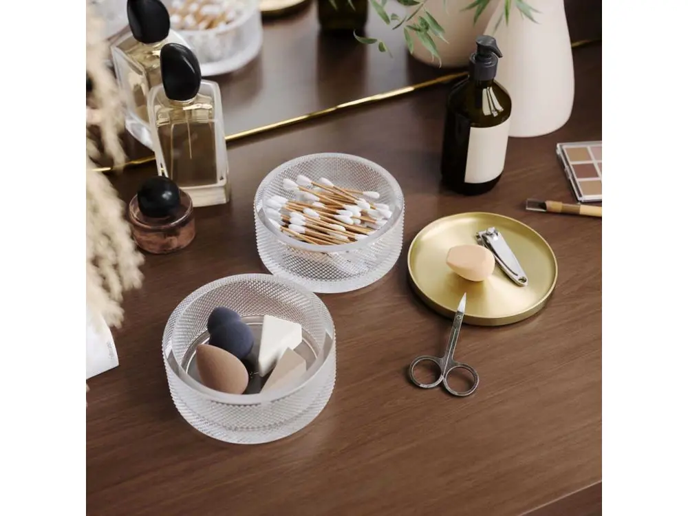 Porte-stylos magnétique Boîte à bijoux verre couvercle laiton Tesora