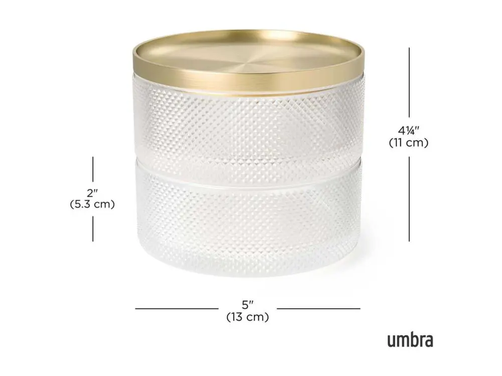 Porte-stylos magnétique Boîte à bijoux verre couvercle laiton Tesora
