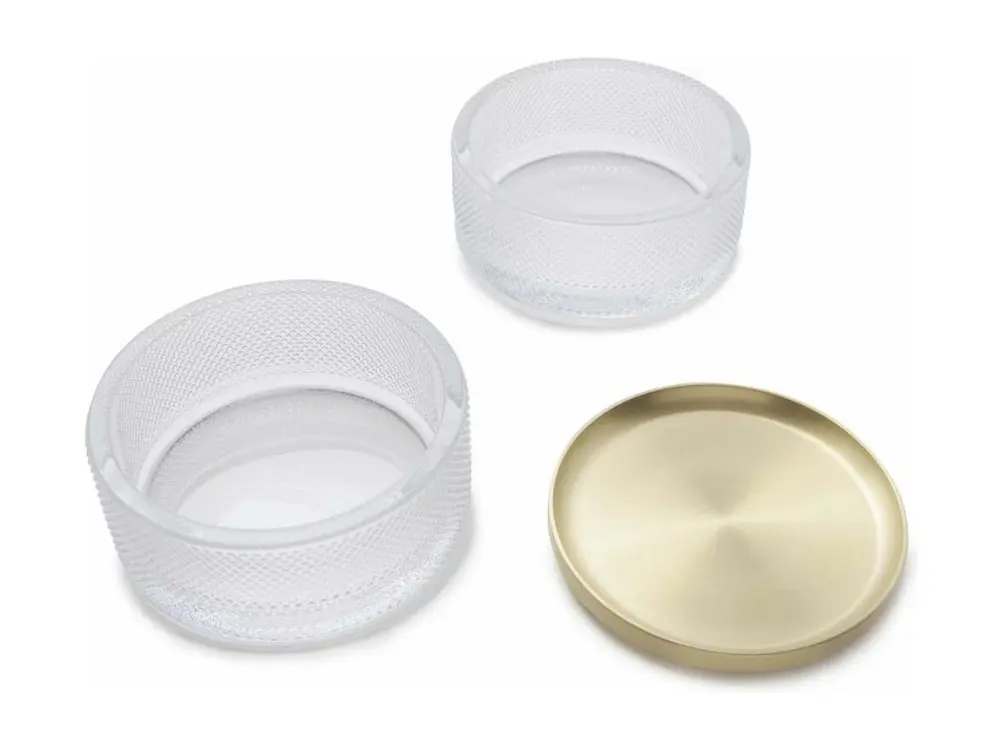 Porte-stylos magnétique Boîte à bijoux verre couvercle laiton Tesora