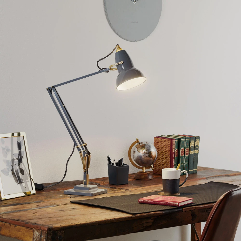 Anglepoise édit 1227 Brass lampe poser grise