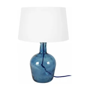 BORDEAUX - Lampe poser bouteille verre bleu et blanc Dimensions 160x80 cm