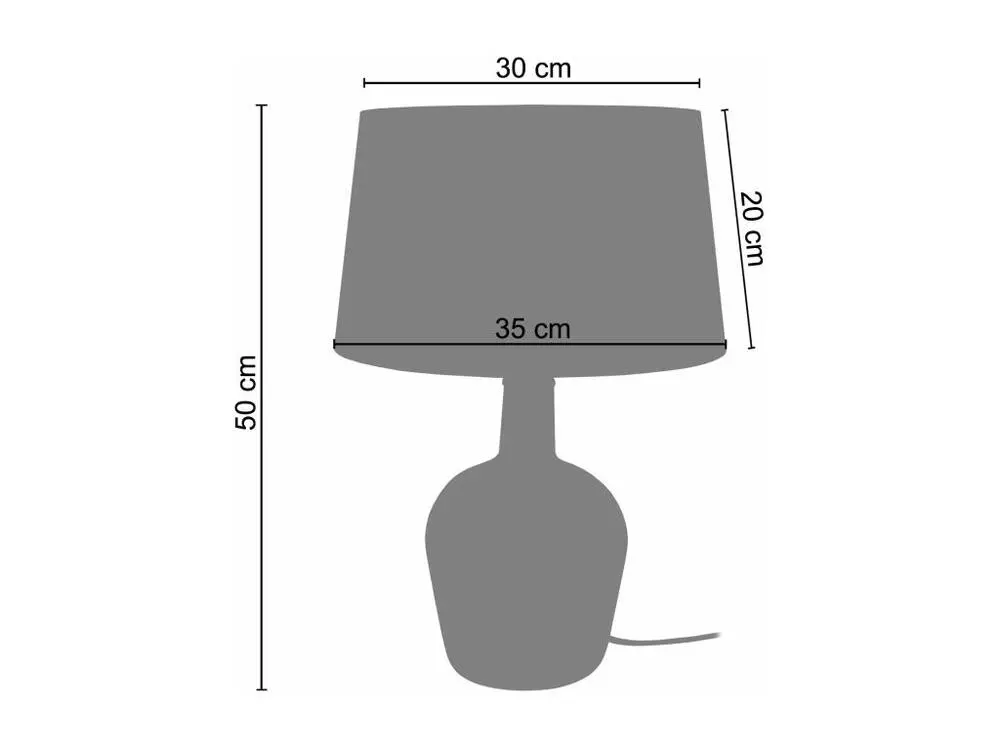 BORDEAUX - Lampe poser bouteille verre bleu et blanc Dimensions 160x80 cm