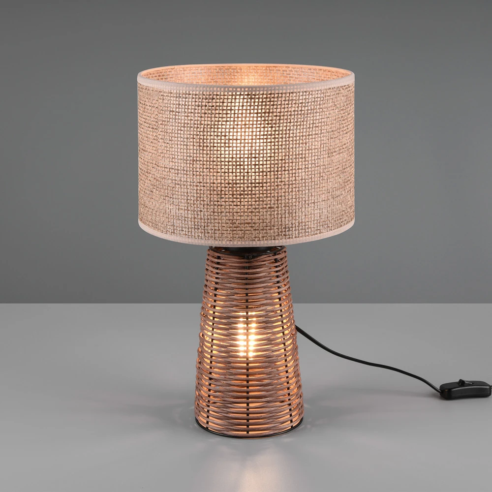 Bureau compact Lampe à poser Straw en rotin