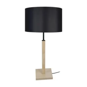 Bureau d'angle HOD B - Lampe poser colonne bois naturel et noir