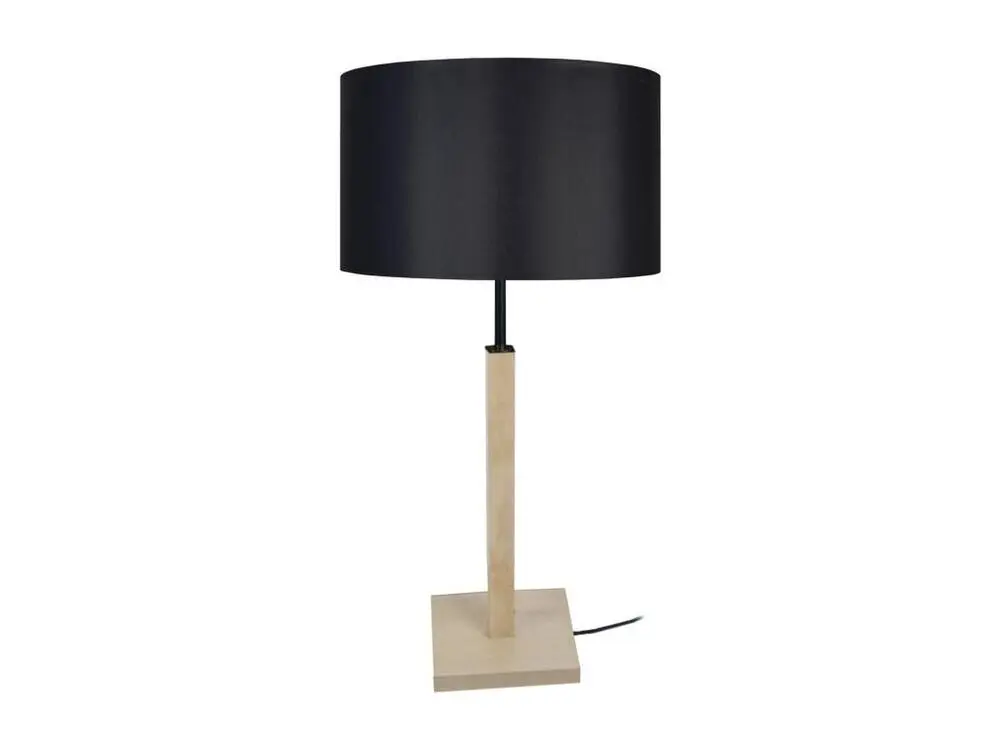 Bureau d'angle HOD B - Lampe poser colonne bois naturel et noir