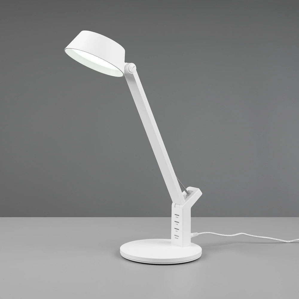 Bureau d'angle Lampe à poser LED Ava dimmable, blanche