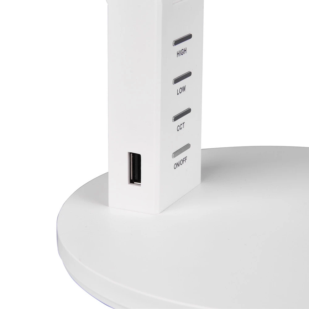 Bureau d'angle Lampe à poser LED Ava dimmable, blanche