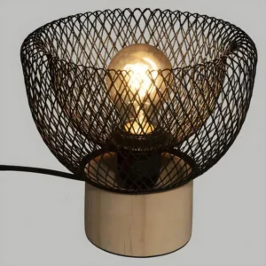 Bureau d'angle Lampe à poser en Métal et Bois D 20 cm