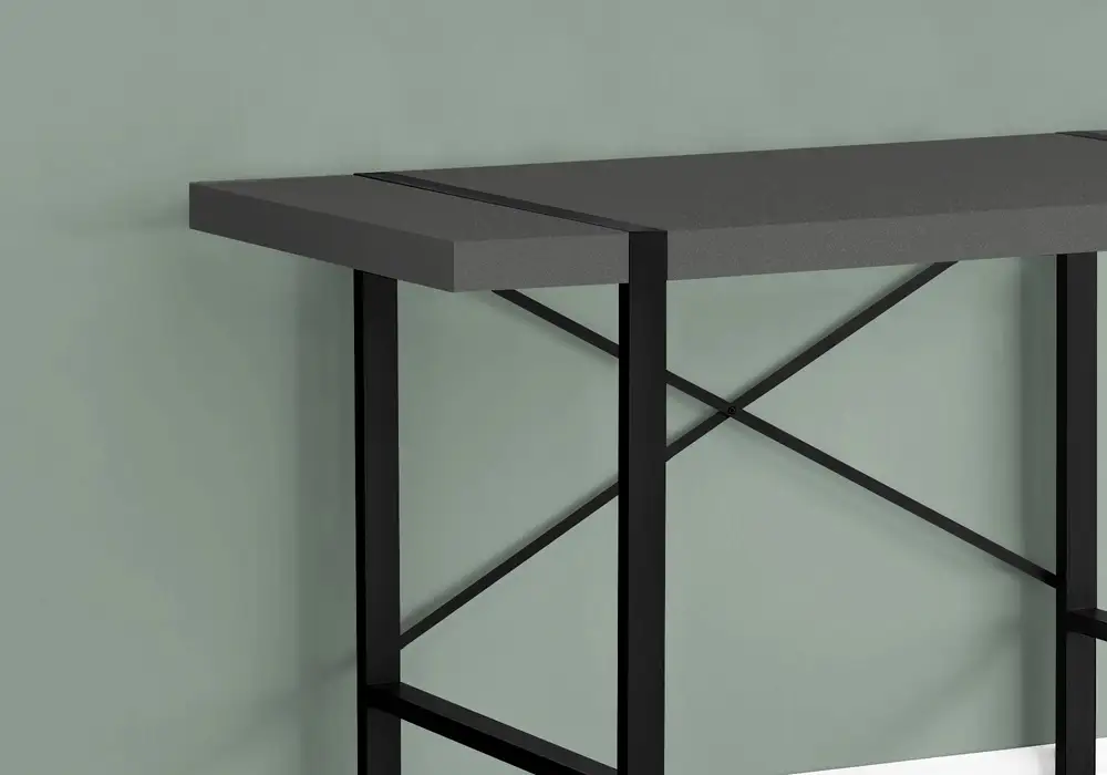 Bureau D'Ordinateur - 48"L / Gris Moderne / Métallique Noir