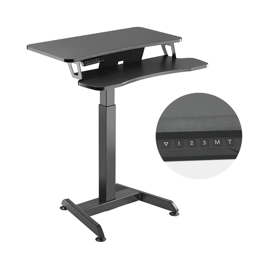 Bureau exécutif Bureau compact Maclean MC-835, hauteur réglable électrique 72 -122 cm max. Poste de travail assis-debout a...