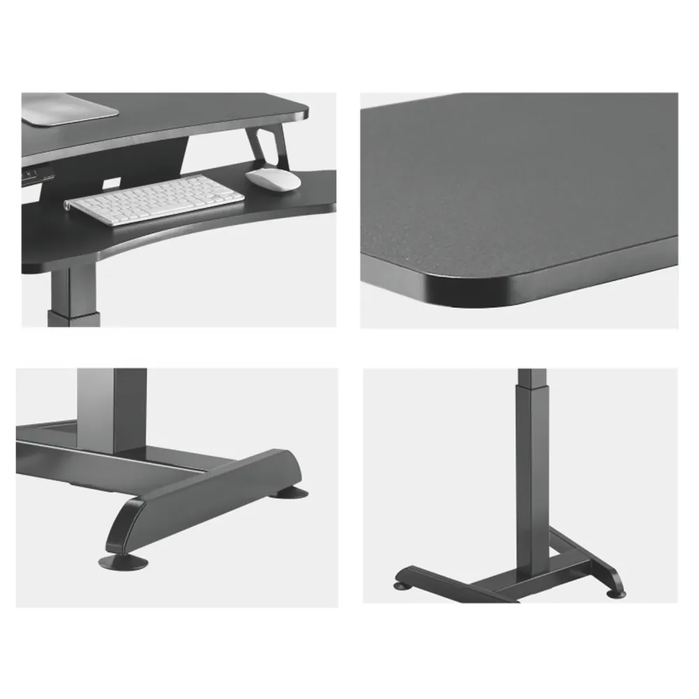 Bureau exécutif Bureau compact Maclean MC-835, hauteur réglable électrique 72 -122 cm max. Poste de travail assis-debout a...