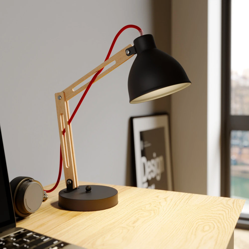 Bureau exécutif Lampe à poser Skansen réglable, noire
