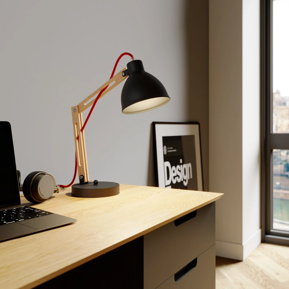 Bureau exécutif Lampe à poser Skansen réglable, noire