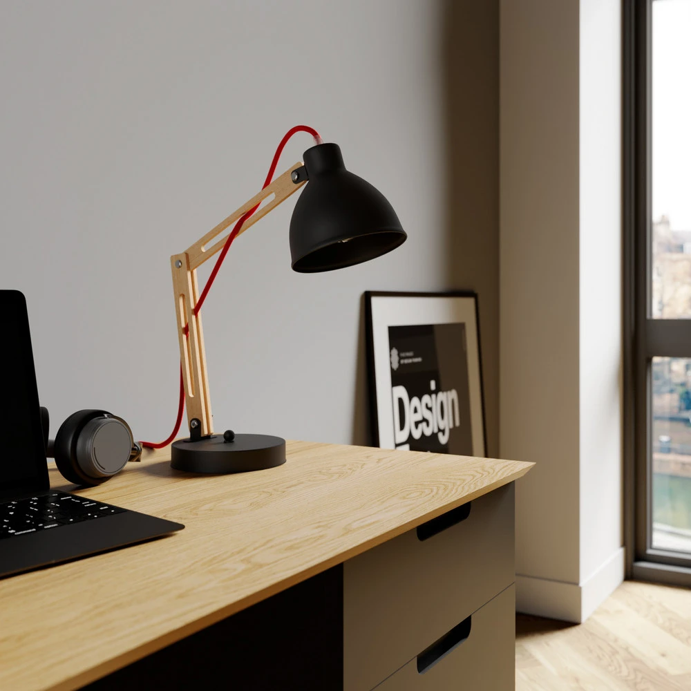 Bureau exécutif Lampe à poser Skansen réglable, noire