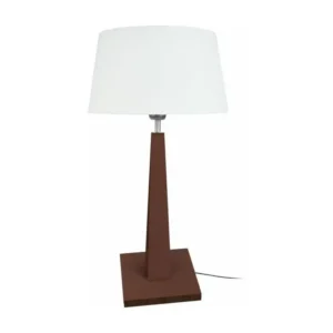 Bureau pour ordinateur THOR - Lampe poser droit bois wangué et blanc